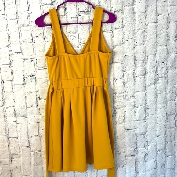 honey Yellow Crisscross Dress with Back Tie - Picture 5 of 9